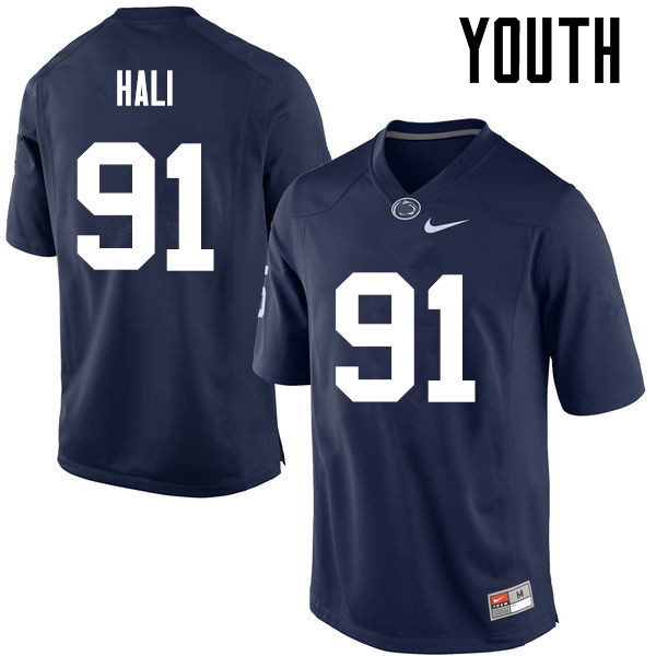 Youth Penn State Nittany Lions #91 Tamba Hali College Football Jerseys-Navy